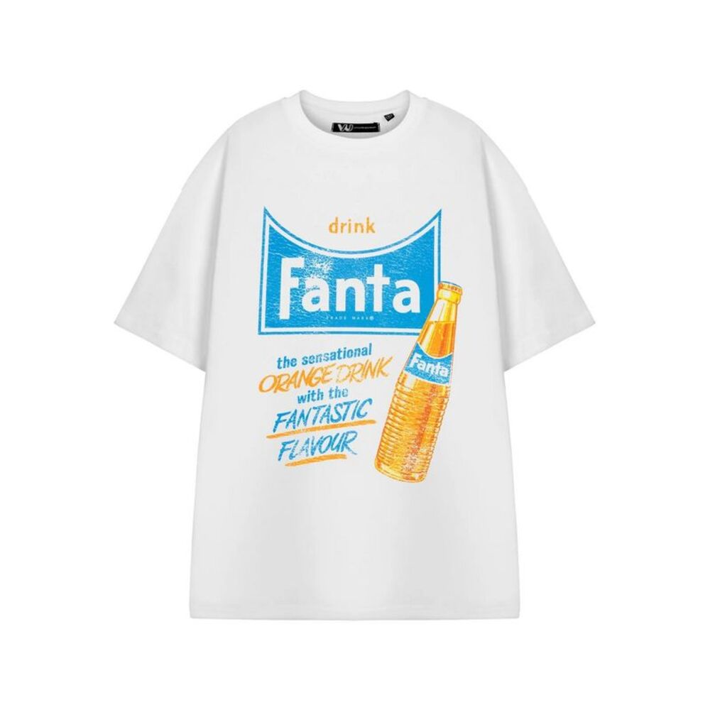 Coca-Cola Unisex Adult Fanta Orange Drink Short-Sleeved T-Shirt / White
